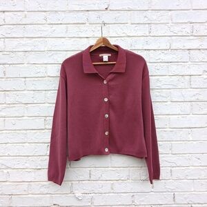 Vintage Lauren Hansen Cardigan Button Front Minimalist Cotton